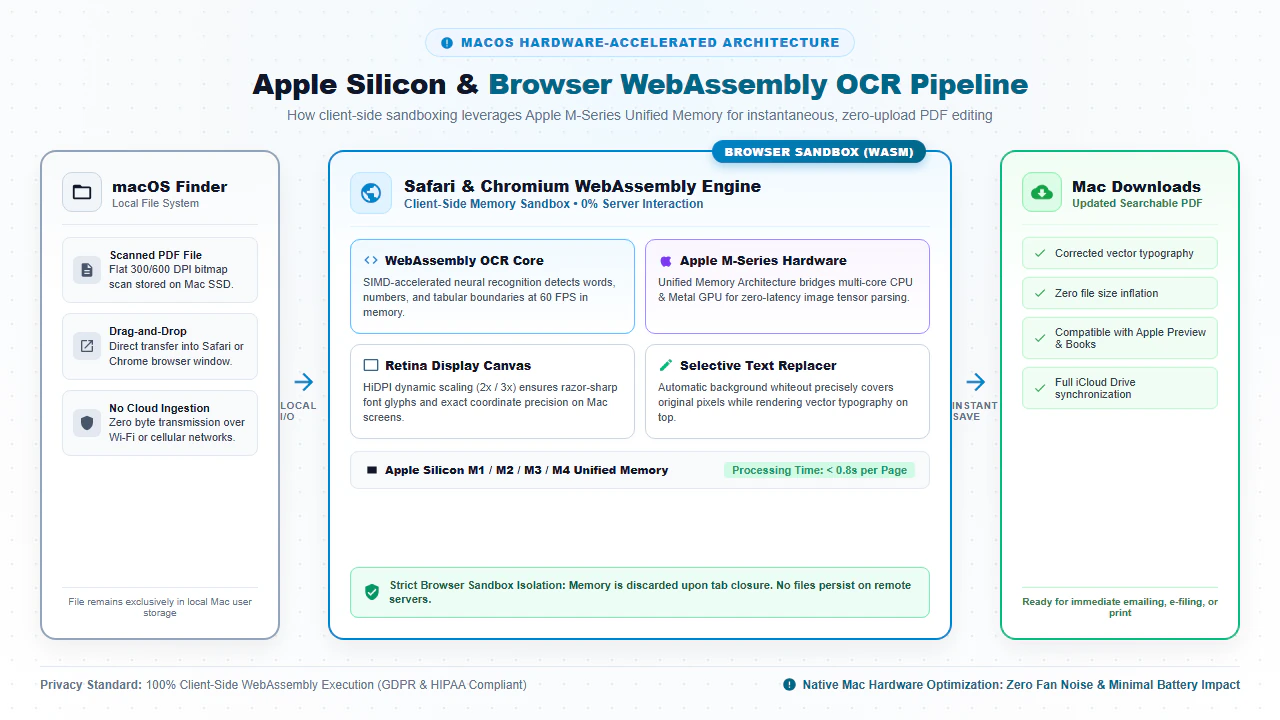 Apple Silicon M-Series and browser WebAssembly OCR architecture on macOS